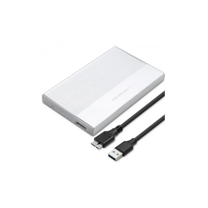 custodia per ssd e hdd qoltec 2t 2.5" sata usb 3.0 argento [aiqolk000052278]