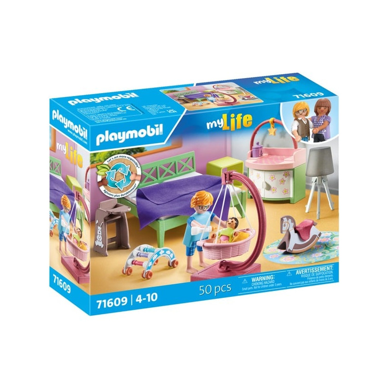 playmobil 71609 my life cameretta del neonato 50pz multicolore [71609]