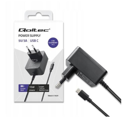 alimentatore qoltec super fast pd per raspberry pi 4 nero [azqolul00051829]