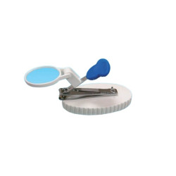 tagliaunghie sundo 51736 con lente d'ingrandimento blu/cromo/bianco