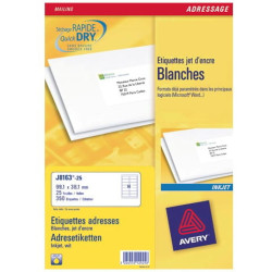 Etichette avery inkjet bianche j8163-25fogli (14 etichette/foglio