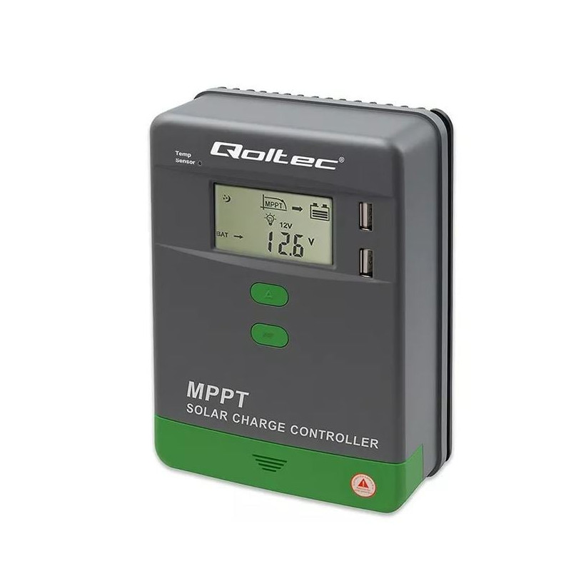 regolatore di carica solare qoltec mppt con sensore di temperatura