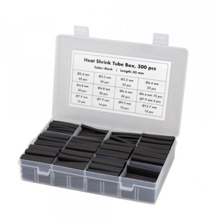 set di tubi termorestringenti logilink nero 300pz