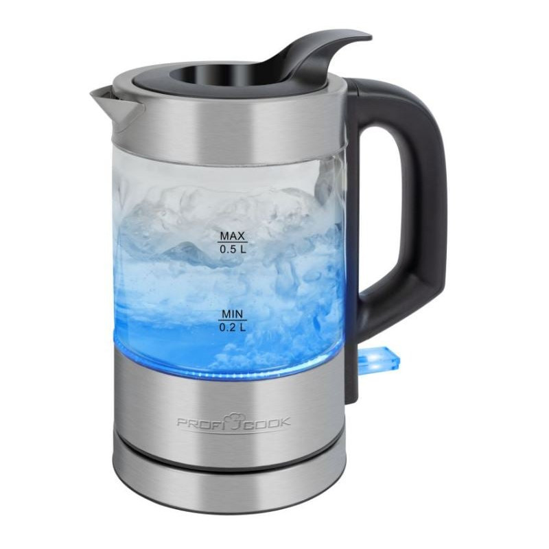 bollitore elettrico proficook pc-wks1228g in vetro 0.5l 1100w