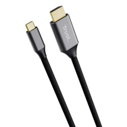 cavo di conversione trust hdmi usb-c 2m nero/argento [25630]