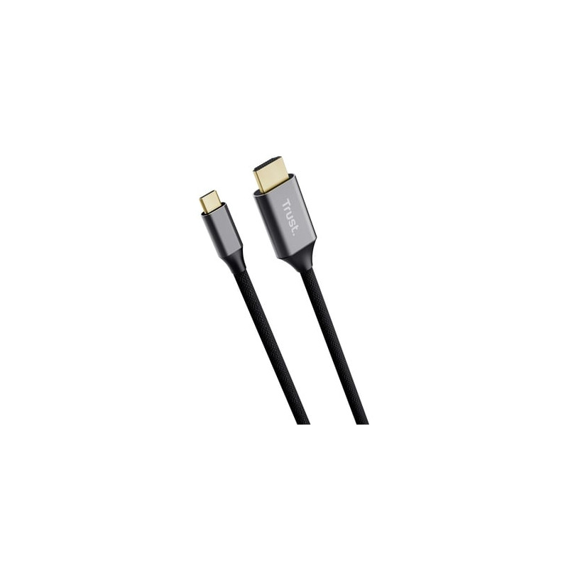 cavo di conversione trust hdmi usb-c 2m nero/argento [25630]