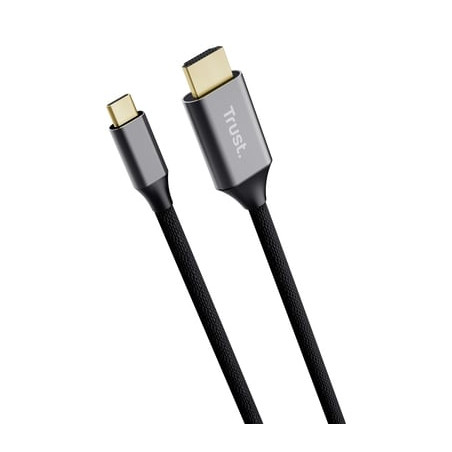 cavo di conversione trust hdmi usb-c 2m nero/argento [25630]