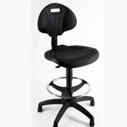 sedia tecnica alta unisit esos e2 in pu con poggiapiedi e ruote nero
