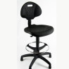 sedia tecnica alta unisit esos e2 in pu con poggiapiedi e ruote nero