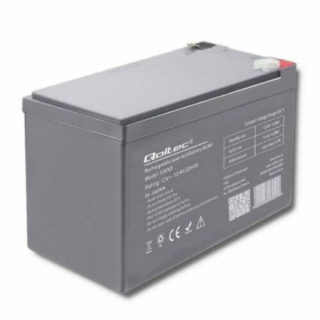 batteria qoltec 53049 agm - 12v - 12ah [53049]
