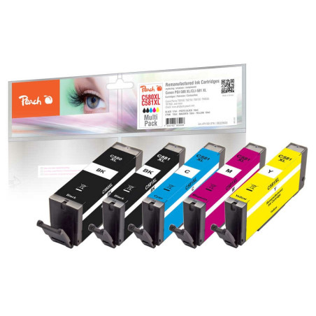 kit di cartuccia peach tinte nero ciano magenta giallo 5pz [pi100-378]
