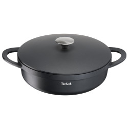 pentola tefal trattoria con coperchio 28cm rotondo nero [e21872]