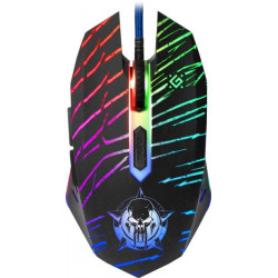 mouse defender gm-590l 12800dpi 6p illuminat grigio scuro [52590]