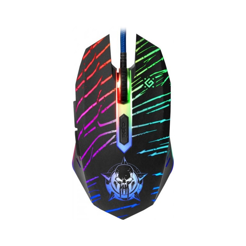 mouse defender gm-590l 12800dpi 6p illuminat grigio scuro [52590]