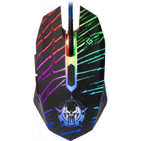 mouse defender gm-590l 12800dpi 6p illuminat grigio scuro [52590]