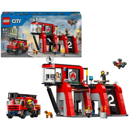 gioco da costruzione lego city stazione e camion dei pompieri [60414]