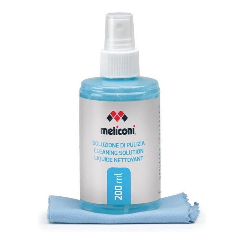 detergente meliconi c200 spray per schermi + panno in microfibra