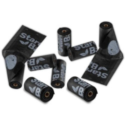 sacchetti starch bag biodegradabili per escrementi nero 120pz