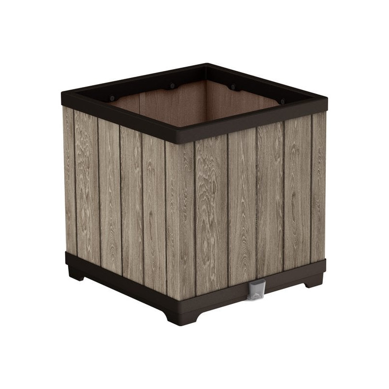 vaso quadrato keter da giardino marrone [262635]