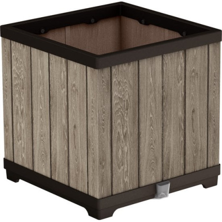 vaso quadrato keter da giardino marrone [262635]