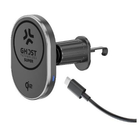 supporto da auto celly ghostsupmagqi2 qi2 charger nero [ghostsupmagqi2]