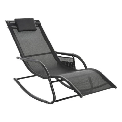 sedia a dondolo amicasa art 2 gaia 174x62x83cm nero