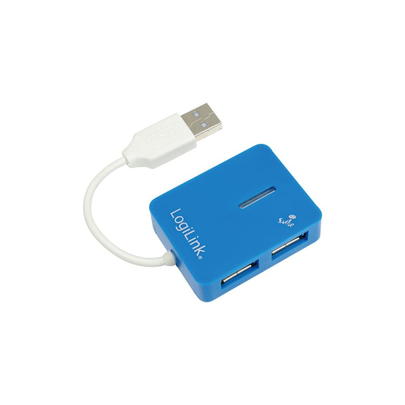 hub usb logilink "smile" 4 porte blu [ua0136]