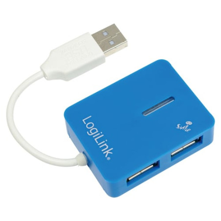 hub usb logilink "smile" 4 porte blu [ua0136]
