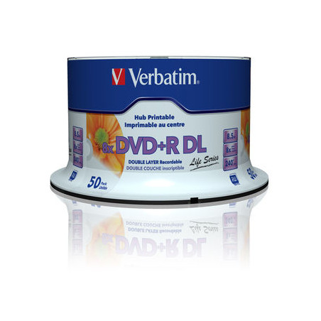 confezione dvd+r verbatim dvd+r dl wide pr. 8x speed, 8,5gb life