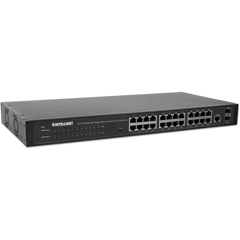 switch intellinet 24 porte web-managed gigabit ethernet con 2