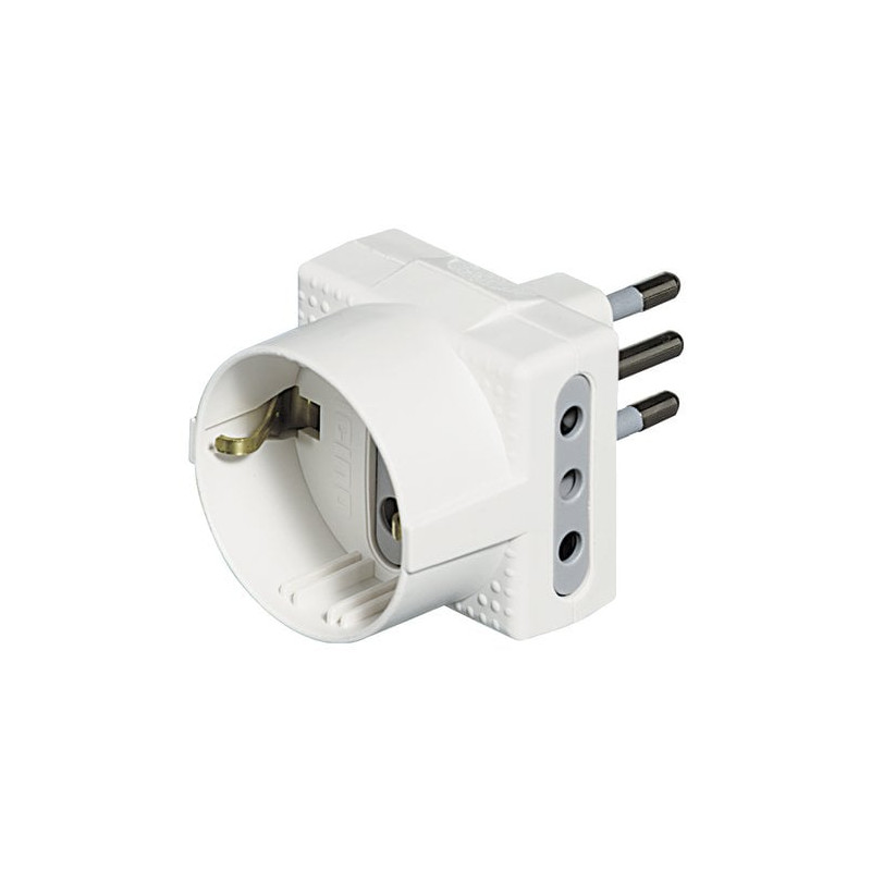 adattatore da presa triplo 1x tedesca 2x 10a bianco [s3610d]