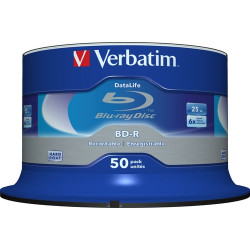 confezione blue-ray disc 6x 25gb verbatim 50p cb datalife 43838