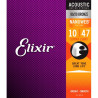 corde chitarra acustica elixir nanoweb 11002 extra light 10-47