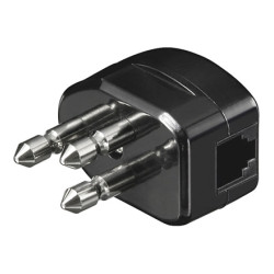 Spina tripolare con rj11 nera