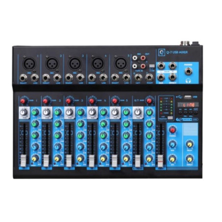console di missaggio oqan mixer q7 mk2 con usb nero