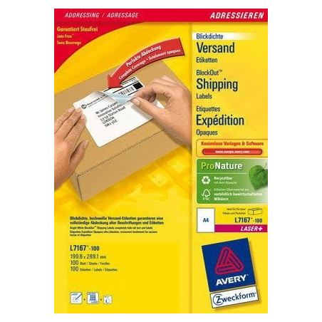 Etichette avery laser bianche l7167-100 fogli (1 etichette/foglio