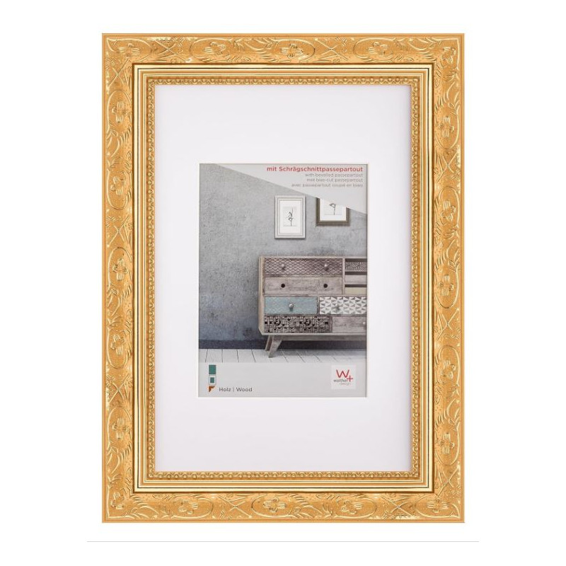 cornice portafoto walther barocca in legno oro 20 x 30cm [cr030g]