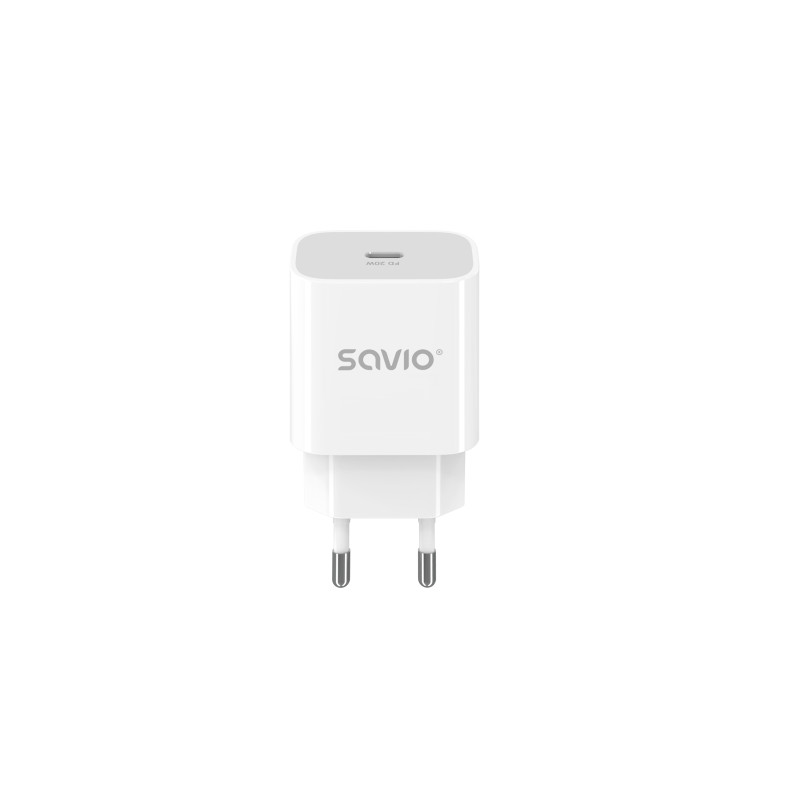 alimentatore da rete savio la-09 pd 3.0 qc usb-c 20w bianco