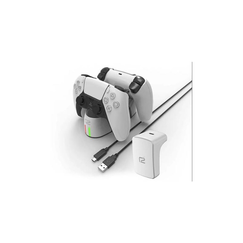 supporto di ricarica controller ready2gaming ps5 bianco [r2gps5chargingset]