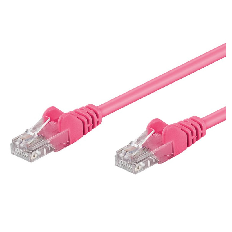 Cavo di rete patch cca cat. 6 rosa utp 1 m