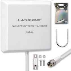 antenna direzionale qoltec 4g 5g lte 9dbi esterna sma 3m bianco [nuqolantz057062]