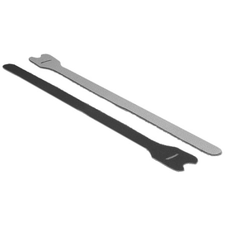 fermacavi delock in velcro 300mm 10stk nero [18688]