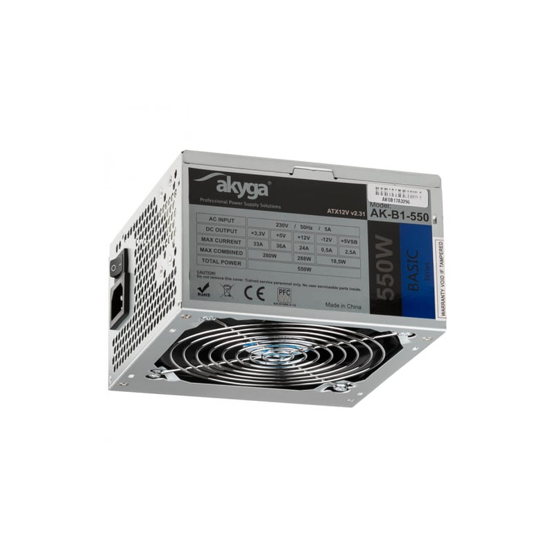 alimentatore 550w akyga ak-b1-550 atx grigio