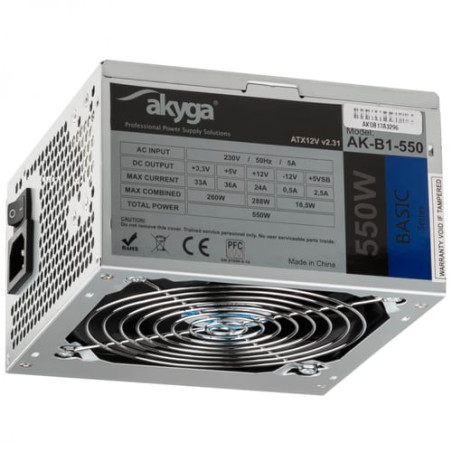 alimentatore 550w akyga ak-b1-550 atx grigio