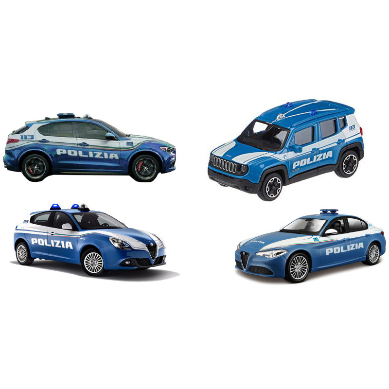 modellino goliath 1:43 auto polizia burago blu/bianco