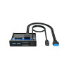 pannello frontale graugear con 2 porte usb tipo c/con hub usb 2xusb