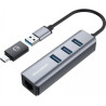 hub usb graugear usb-hub3x usb 3.0 di tipo a 5gbit/s lan rj45