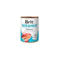 cibo umido brit pate' e carne con salmone per cani adulti 800gr