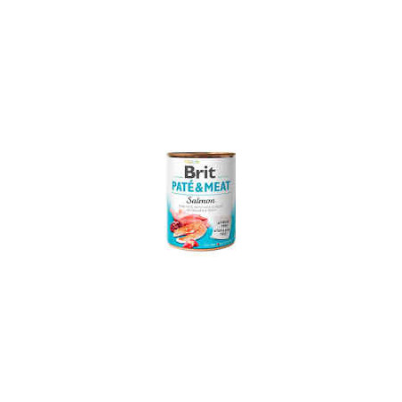 cibo umido brit pate' e carne con salmone per cani adulti 800gr