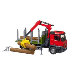 modellino bruder mercedes benz arocs camion trasporto legname con